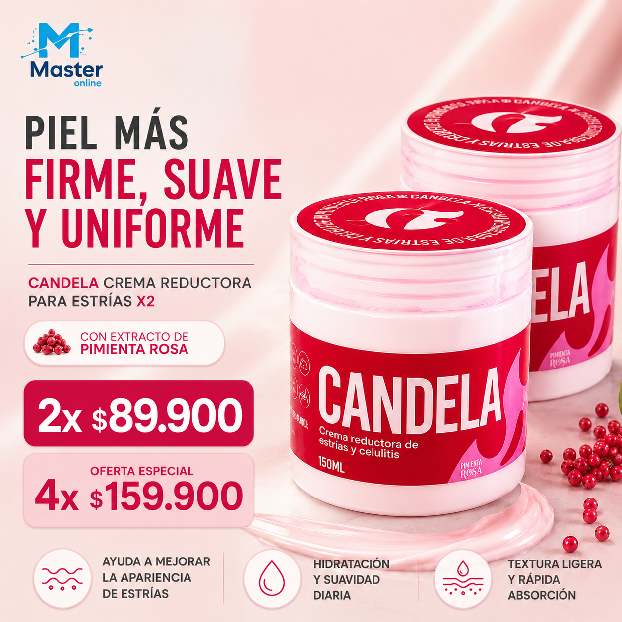 CANDELA CREMA REDUCTORA PARA ESTRÍAS X2