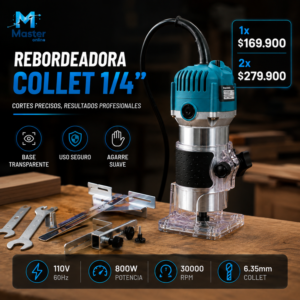 REBORDEADORA COLLET 1/4 LLAVES Y GUIA