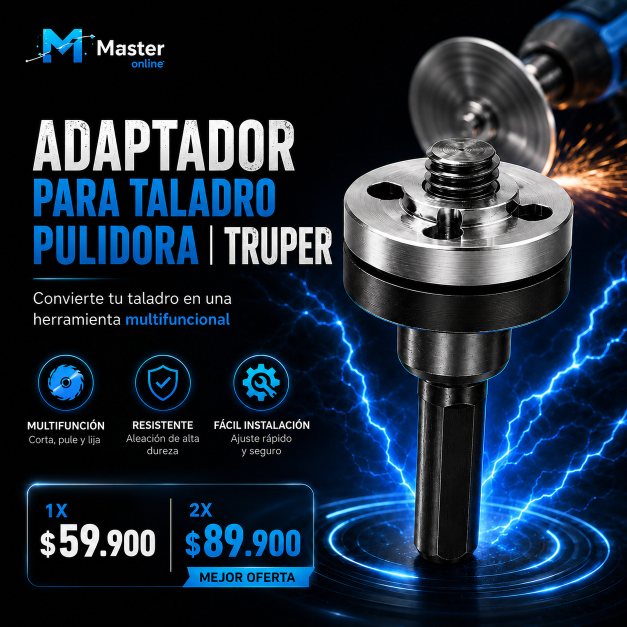 ADAPTADOR DE DISCO PARA TALADRO | TRUPER