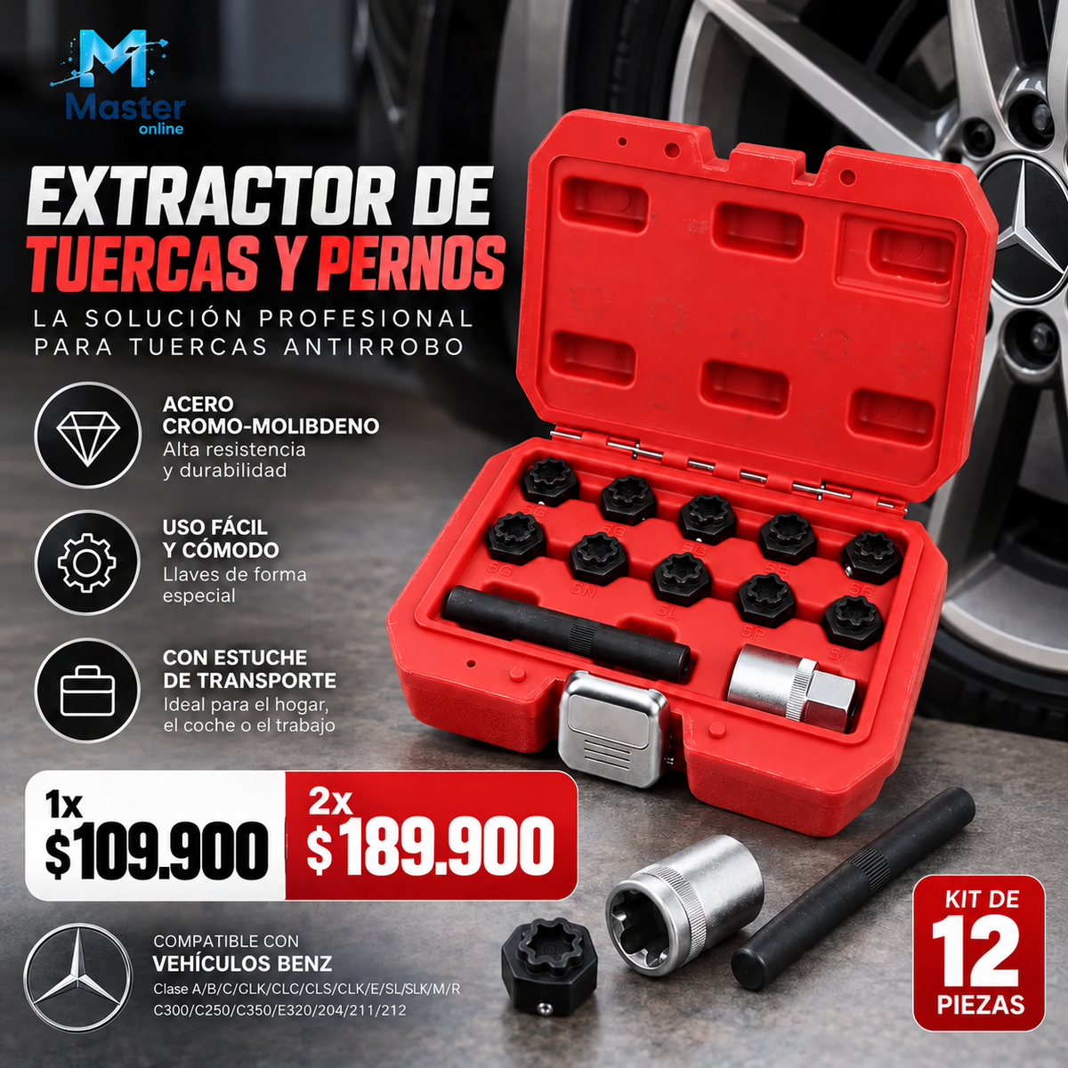 EXTRACTOR DE TUERCAS Y PERNOS